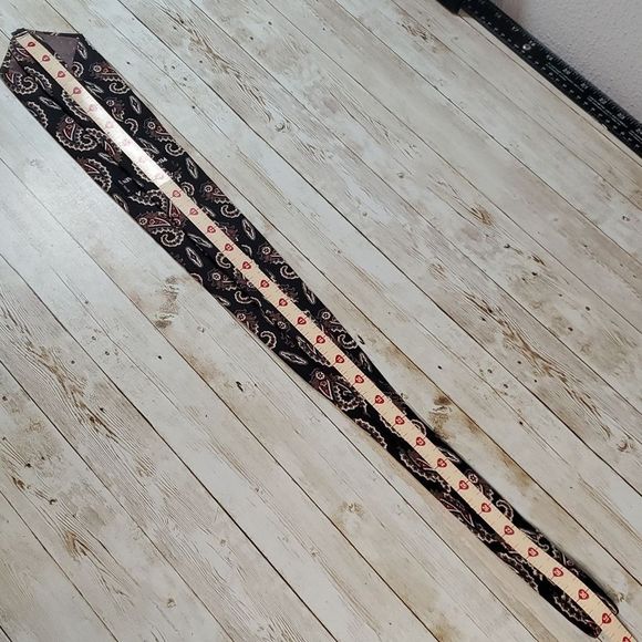 Pierre Balmain Mens Vintage Neck Tie Black Paisley Silk Extra Long Made In Italy - Picture 5 of 5